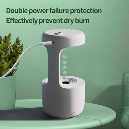 Anti-Gravity Water Drop Humidifier with Clock – Silent Aroma Diffuser, LED Display & Large Capacity for Bedroom or Office