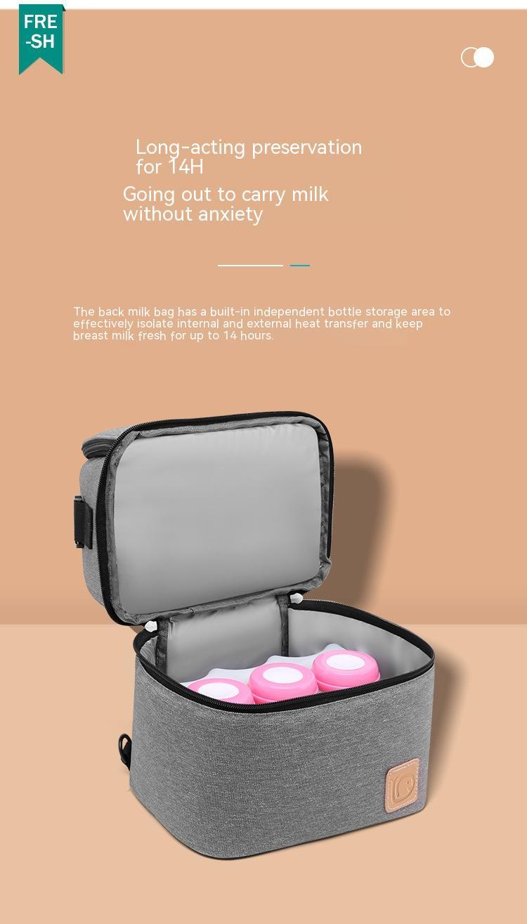 Double-Layer Insulated Breast Milk Storage Bag – Fashionable Thermal Mummy Bag with Thick Ice Pack for Nursing Moms