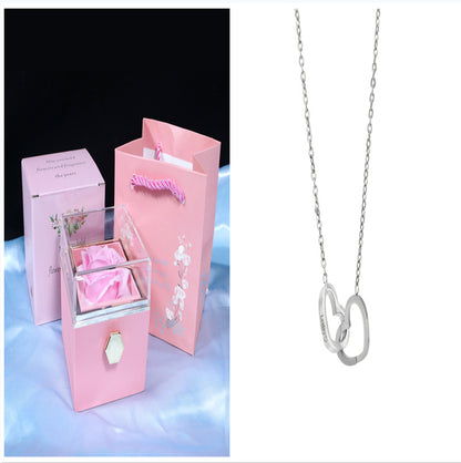 Rotating Rose Flower Gift Box – Creative Jewelry Packaging for Women.