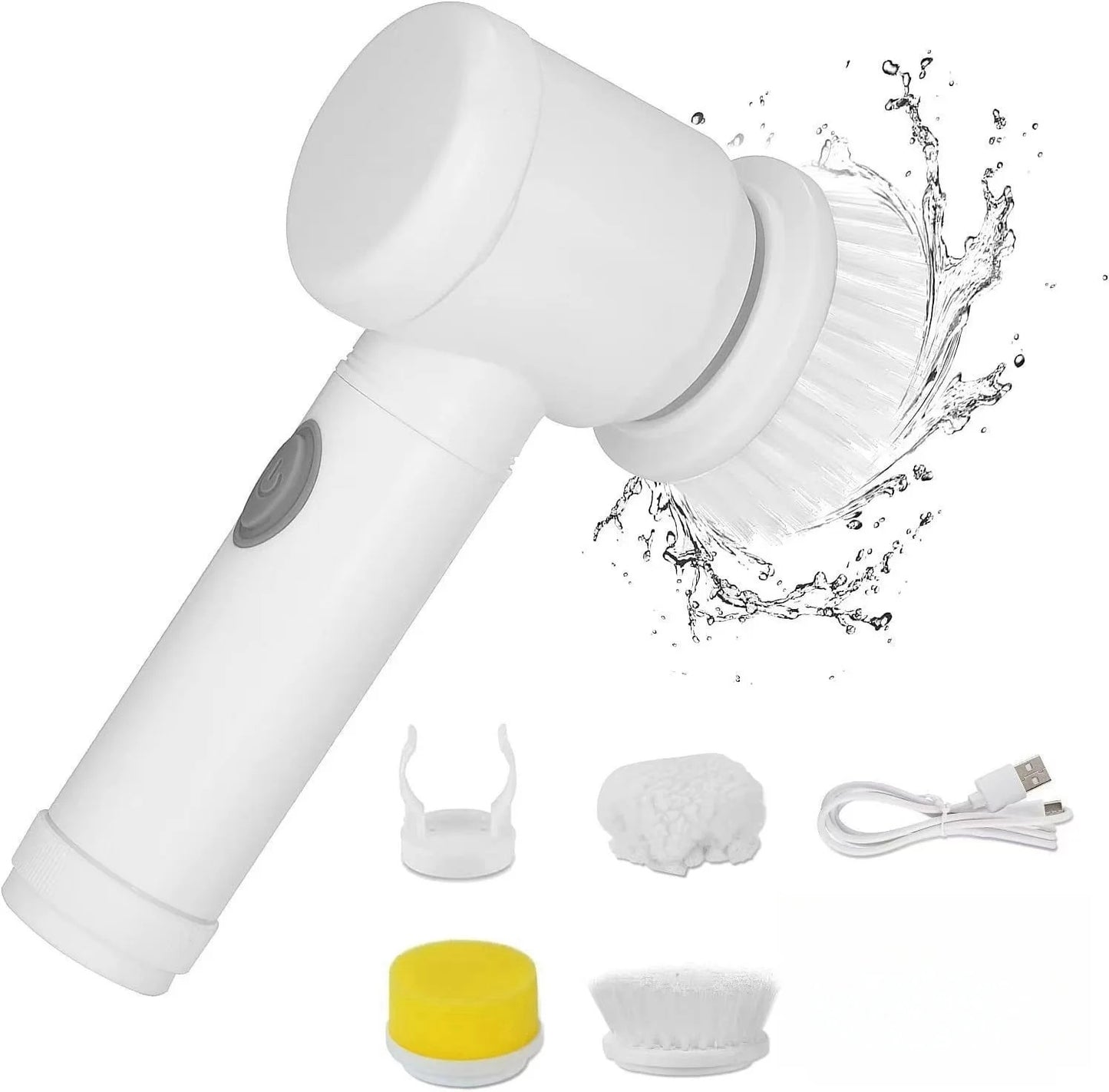 Electric Spin Scrubber – Powerful Bathroom Cleaning Brush with 5 Replaceable Heads for Tiles, Tubs & Floors