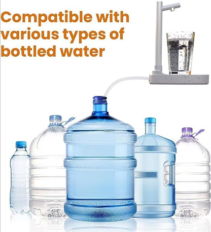 Rechargeable Automatic Water Dispenser with Stand – Desktop Electric Pump with Extension Tube for Bottled Water