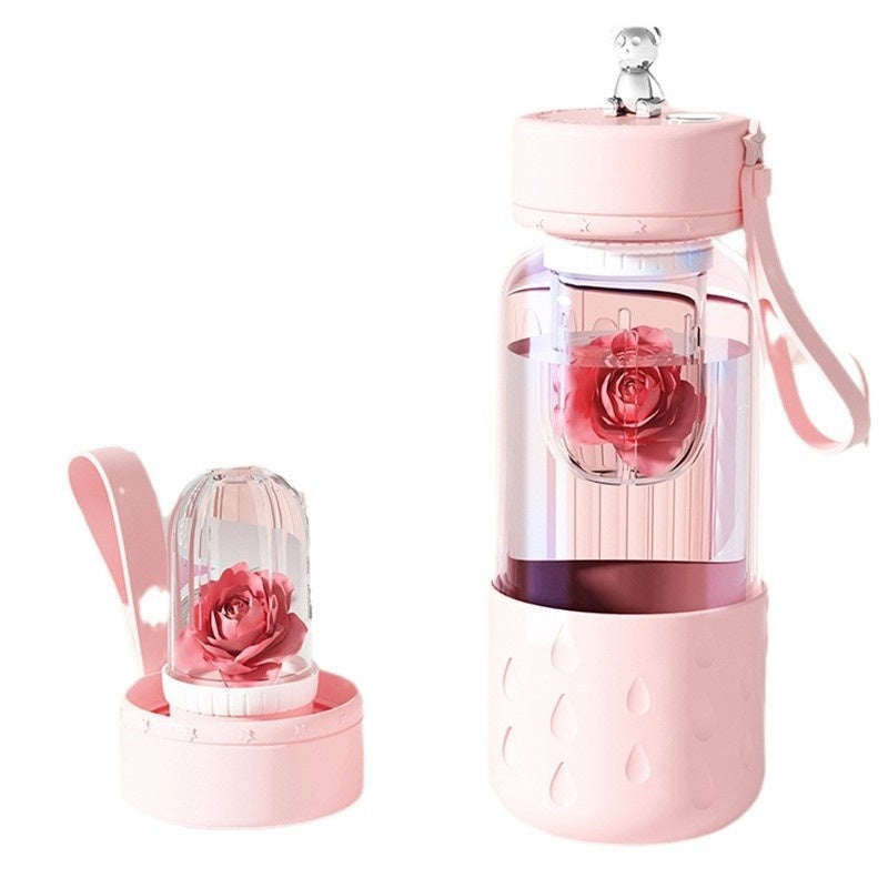 Magnetic Glass Tea Infuser Bottle – Leak-Proof Tumbler with Tea-Water Separation & Built-In Filter
