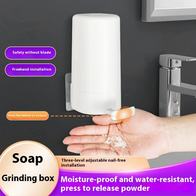 Wall-Mounted Soap Grinder Dispenser – Dry Organizer & Powder Soap Box for Kitchen, Bathroom, Hotel & Gym Use
