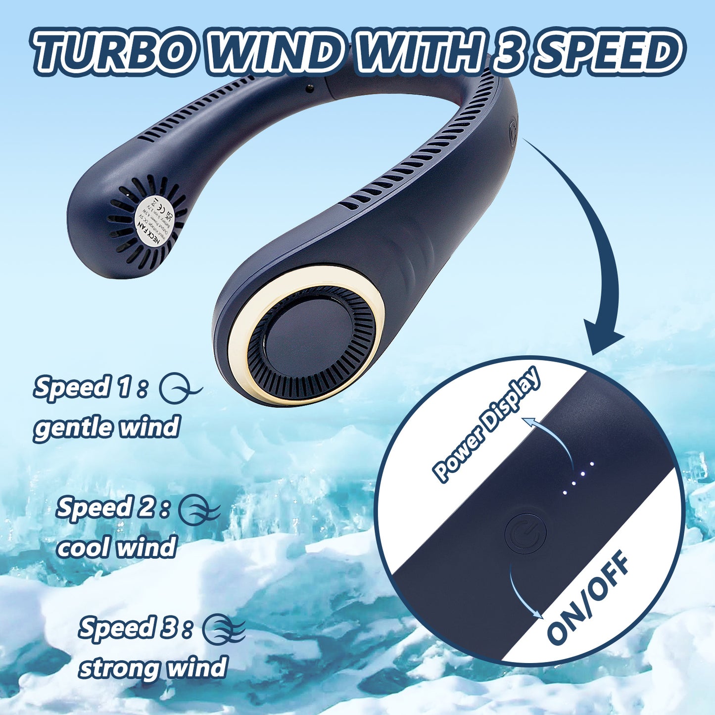Portable Halterneck Fan – Hands-Free Wearable Cooling Fan for Travel, Sports & Outdoors