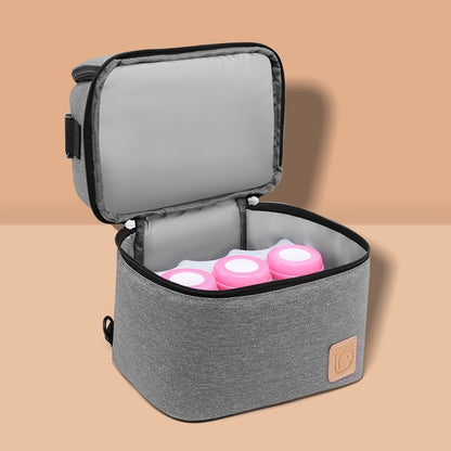Double-Layer Insulated Breast Milk Storage Bag – Fashionable Thermal Mummy Bag with Thick Ice Pack for Nursing Moms