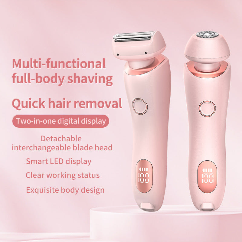 2-in-1 USB Rechargeable Hair Removal Epilator – Women’s Body Trimmer & Shaver for Face, Legs, Bikini & Underarms