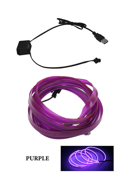 USB Car LED Ambient Light Strip – Interior Cold Light Accent for Dashboard & Door Trim