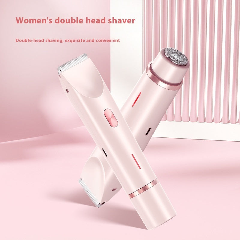 2-in-1 Women's Electric Hair Remover – Double Head Wet & Dry Shaver for Body and Bikini Line