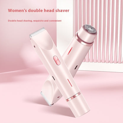 2-in-1 Women's Electric Hair Remover – Double Head Wet & Dry Shaver for Body and Bikini Line