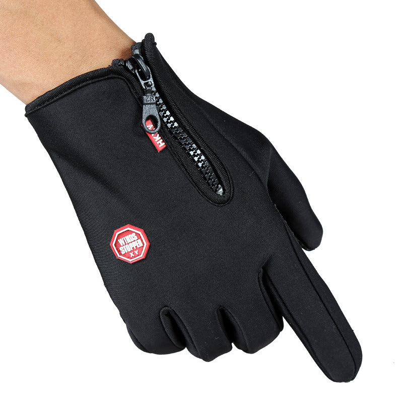 Full-Finger Touchscreen Ski Gloves – Waterproof Winter Gloves with Zipper Design