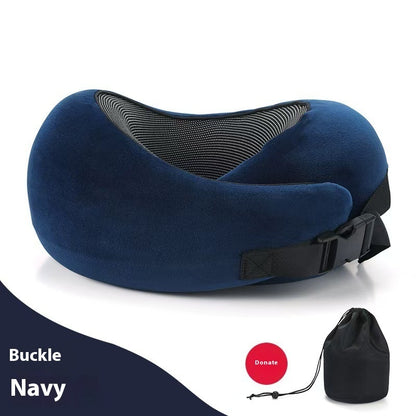 Soft Memory Foam Travel Neck Pillow – Adjustable U-Shape Support for Plane, Car & Office Naps