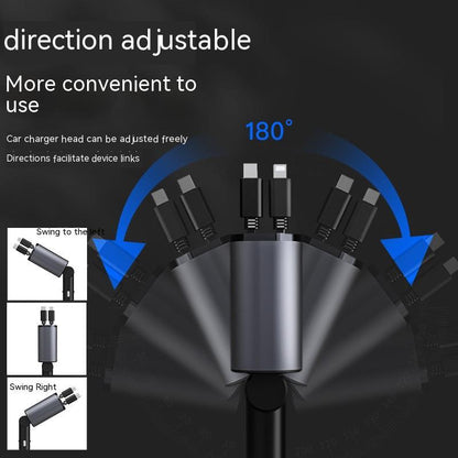 100W Metal Car Charger – Super Fast USB & Type-C Cigarette Lighter Adapter