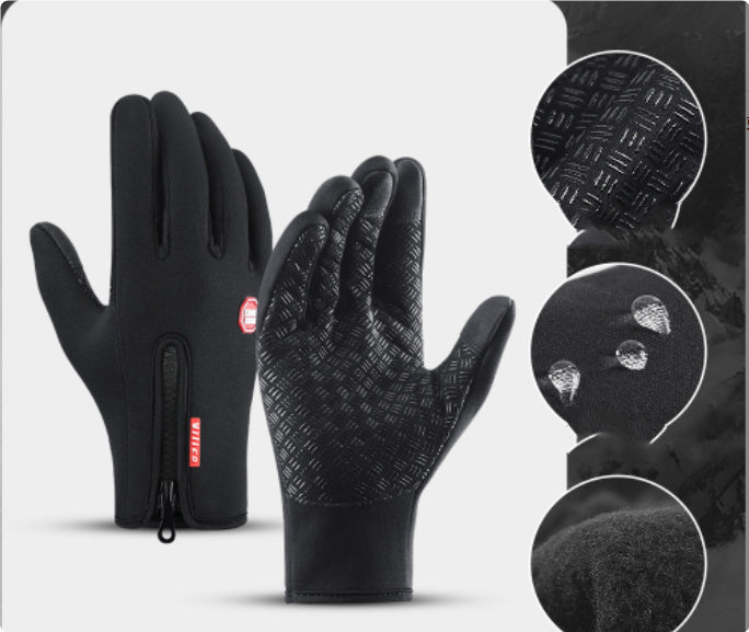 Winter Touchscreen Motorcycle Gloves – Waterproof, Anti-Slip, Fleece-Lined Sports Riding Gloves