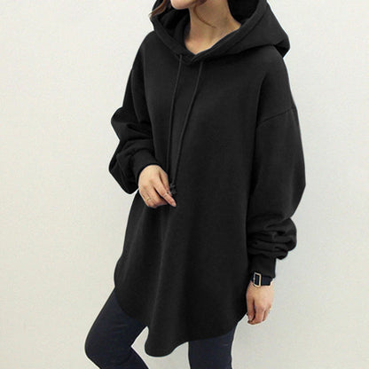 Cozy Casual Hooded Sweatshirt – Long Sleeve, Loose Fit with Front Pocket & Drawstring