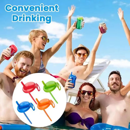 Reusable Soda Can Lid with Straw – Leak-Proof Cap & Stopper for Standard Soda, Juice & Cola Cans