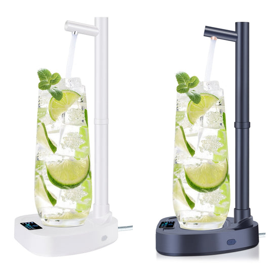 Rechargeable Automatic Water Dispenser with Stand – Desktop Electric Pump with Extension Tube for Bottled Water