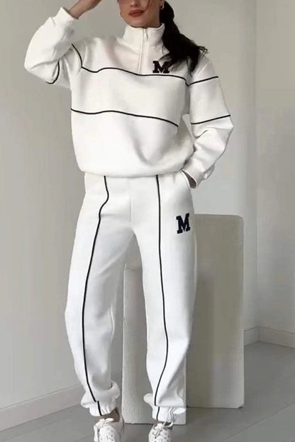 Women's 2-Piece Loungewear Set – Baggy Pullover Sweatshirt & Sweatpants with Pockets