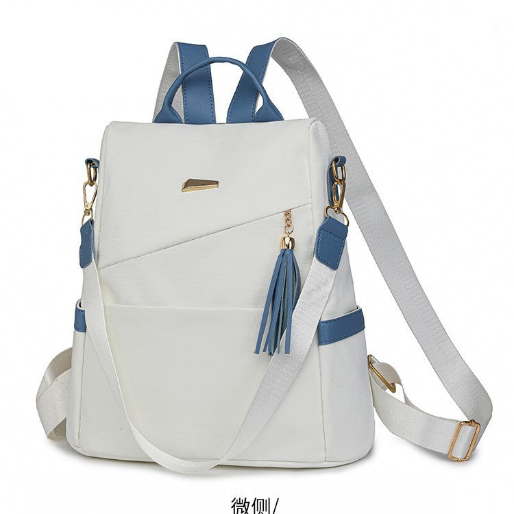 Oxford Cloth Women's Anti-Theft Backpack – Casual Travel & School Bag with Back Zipper and Double Shoulder Straps
