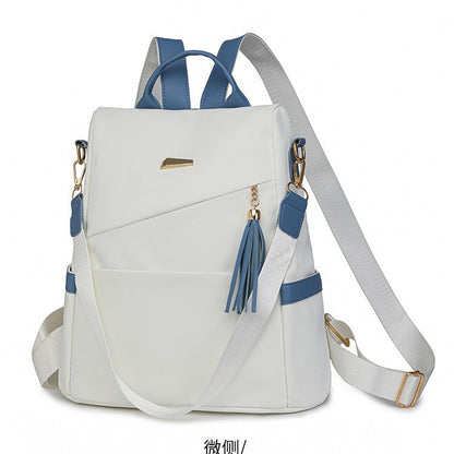 Oxford Cloth Women's Anti-Theft Backpack – Casual Travel & School Bag with Back Zipper and Double Shoulder Straps