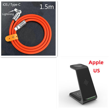 3-in-1 Fast Wireless Charging Station – Quick Charge Dock & Phone Holder Stand