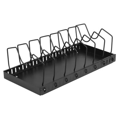 Pull-Out Pots & Pans Organizer Rack for Kitchen Cabinets – Adjustable 8-Divider Sliding Storage Shelf