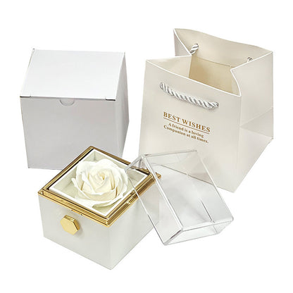 Rotating Rose Flower Gift Box – Creative Jewelry Packaging for Women.
