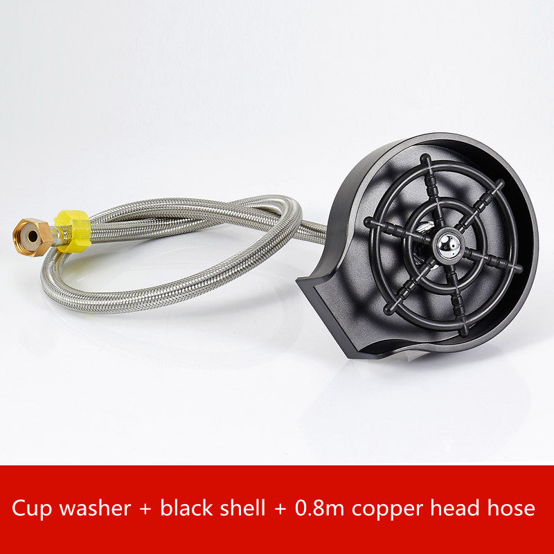 Automatic High-Pressure Cup Washer for Bar Counter & Kitchen Sink – Spray Faucet Tool for Coffee Pitchers & Glasses