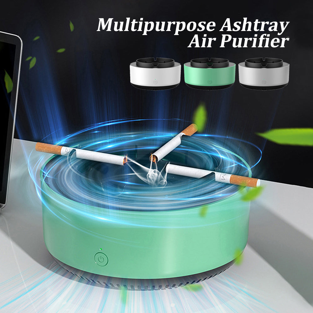 Portable Ashtray with Air Purifier – Automatic Anion Odor Remover for Home & Car Use