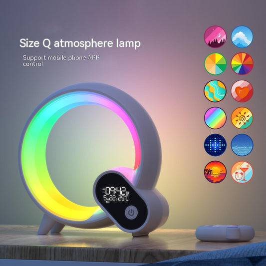Q Light Sunrise Alarm Clock – Bluetooth Speaker with Digital Display, Smart Wake-Up, and Colorful LED Mood Light