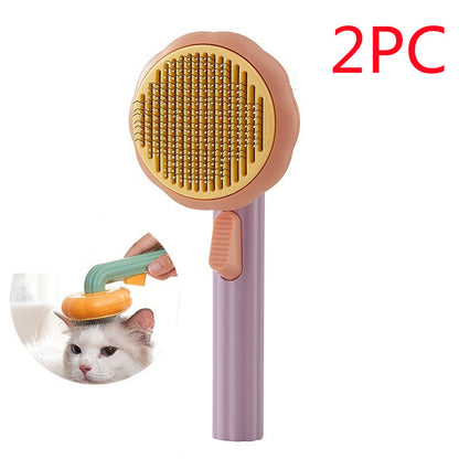 Self-Cleaning Pet Grooming Brush – Handheld Steel Wire Comb for Cats & Dogs, Easy Hair Removal