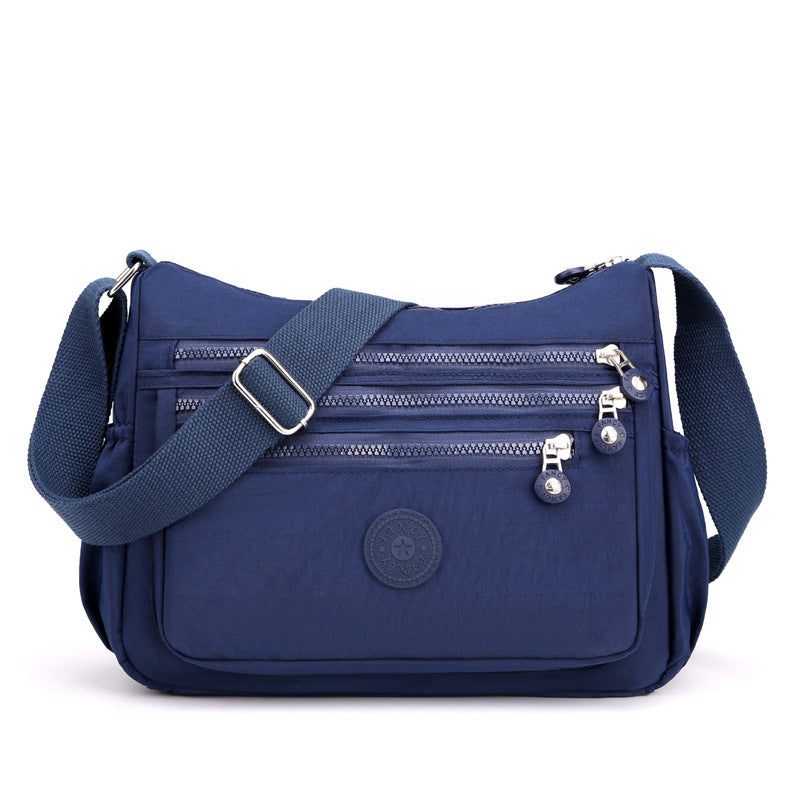 Lightweight Nylon Multilayer One-Shoulder Casual Messenger Bag – Simple & Durable Design